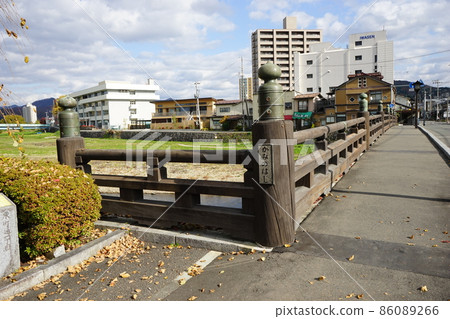 Autumn castle town Morioka upper bridge Autumn castle town Morioka upper bridge 86089266