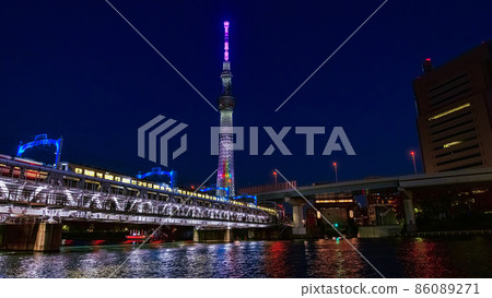 淺草和天空樹的夜景 淺草和天空樹的夜景 86089271