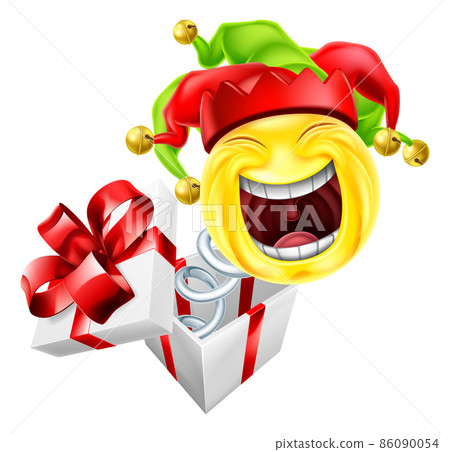 Jack in The Box Jester Fool Cartoon Emoticon Icon 86090054