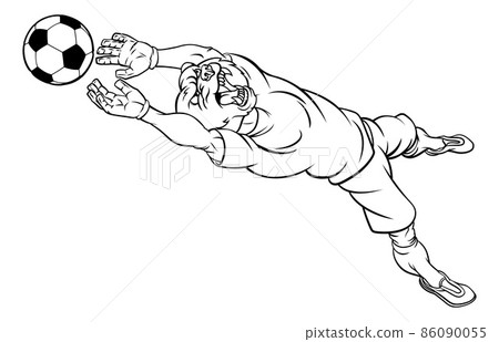 Bear Soccer Football Player Animal Sports Mascot 86090055