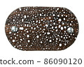 Old wooden board with drops of white paint. Isolated 86090120