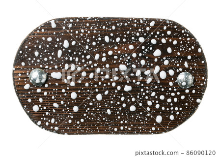 Old wooden board with drops of white paint. Isolated Old wooden board with drops of white paint. Isolated 86090120