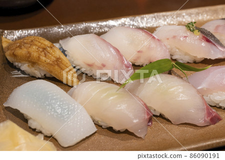 Assorted delicious Okinawan nigiri sushi 86090191