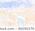Fukushima Prefecture Winter Tadami Line scenery 86090376
