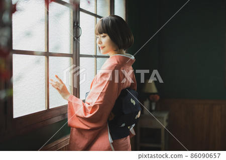 Red Edo Komon Kimono Red Edo Komon Kimono 86090657