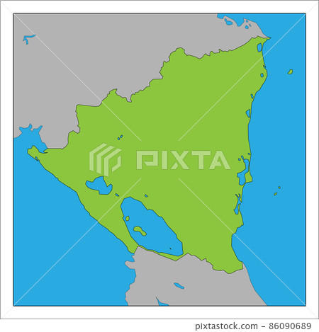 這是尼加拉瓜的地圖。 這是尼加拉瓜的地圖。 86090689