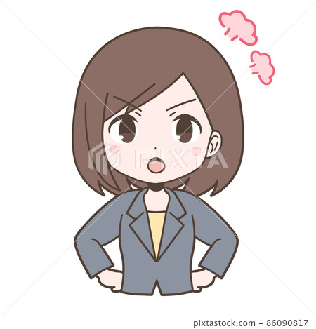Young woman getting angry in a business suit Young woman getting angry in a business suit 86090817