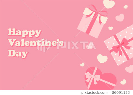 Valentine's Day background illustration of heart and gift box Valentine's Day background illustration of heart and gift box 86091133