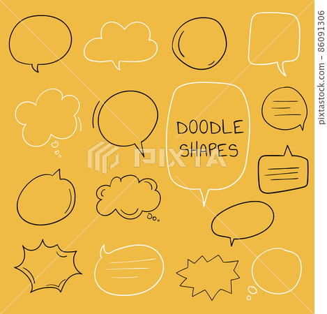 Hand drawn speech bubble collection - Stock Illustration [86091306] - PIXTA