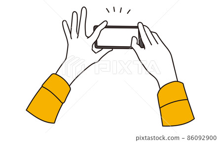 用智能手機拍照的女人的手 86092900