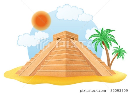 ancient mayan pyramid vector illustration 86093509