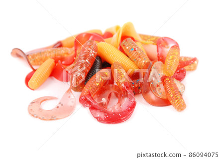 Bunch fishing bait isolated on white Bunch fishing bait isolated on white 86094075