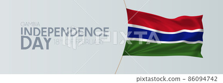 Gambia independence day vector banner, greeting card. 86094742
