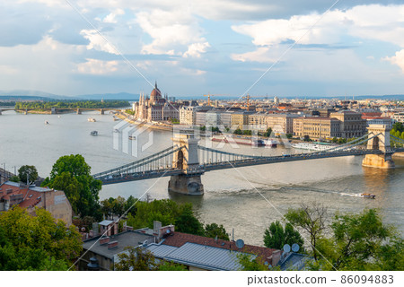 Chain bridge top view 86094883
