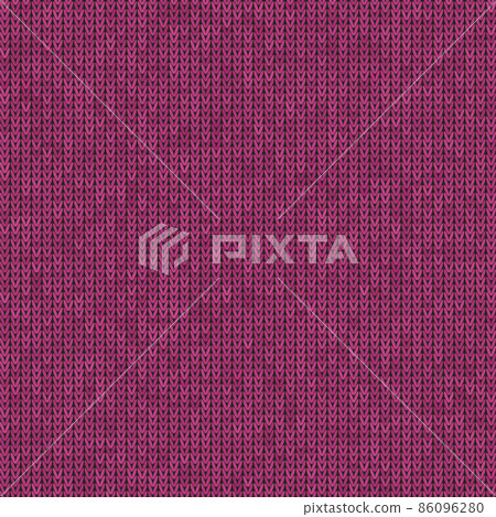 Stylish Knit. Pink Knitted Texture. Woolen Pullover Tricot Print. Winter Fabric Pattern 86096280