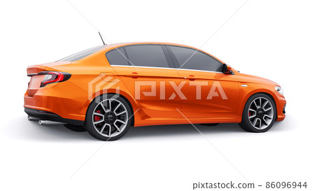Compact Sports car Family Sedan 3d illustration. Compact Sports car Family Sedan 3d illustration. 86096944