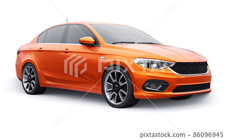 Compact Sports car Family Sedan 3d illustration. Compact Sports car Family Sedan 3d illustration. 86096945