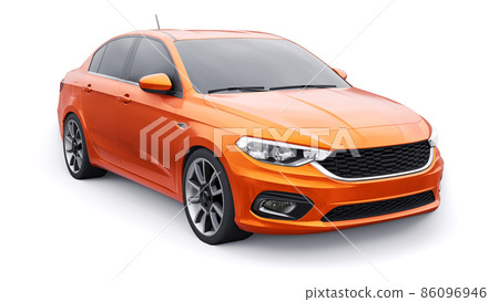 Compact Sports car Family Sedan 3d illustration. Compact Sports car Family Sedan 3d illustration. 86096946