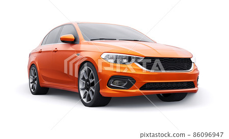 Compact Sports car Family Sedan 3d illustration. Compact Sports car Family Sedan 3d illustration. 86096947
