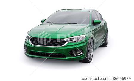 Compact Sports car Family Sedan 3d illustration. Compact Sports car Family Sedan 3d illustration. 86096979