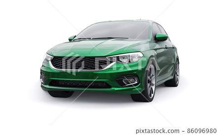 Compact Sports car Family Sedan 3d illustration. Compact Sports car Family Sedan 3d illustration. 86096980