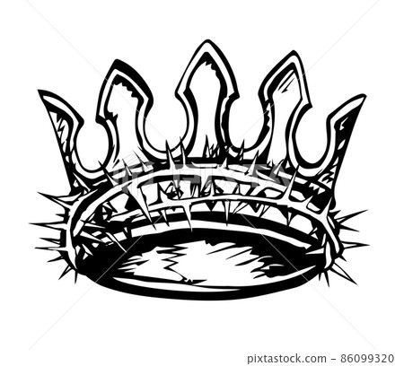 Precious golden crown with thorns. Vector drawing 86099320