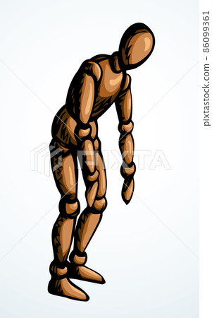 Man is a puppet. Vector drawing Man is a puppet. Vector drawing 86099361
