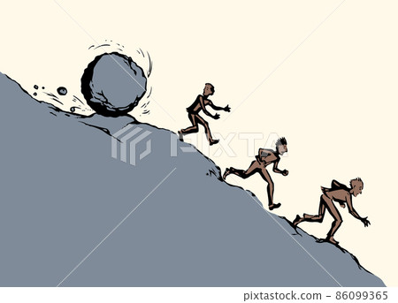 Vector drawing sketch of fanny comic situation 86099365