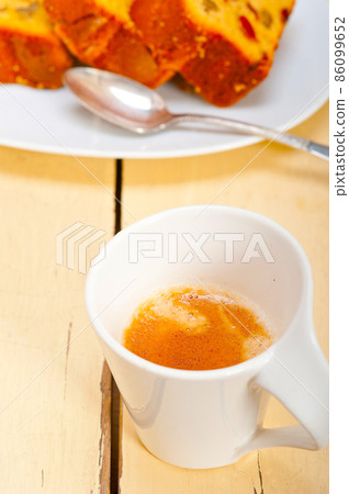 plum cake and espresso coffee plum cake and espresso coffee 86099652