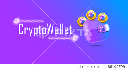 Cryptocurrency wallet concept illustration with wallet and crypto coins isolated on violet background. Crypto wallet landing page and poster design template. Crypto wallet for bitcon, solana, ethereum Cryptocurrency wallet concept illustration with wallet and crypto coins isolated on violet background. Crypto wallet landing page and poster design template. Crypto wallet for bitcon, solana, ethereum 86100799