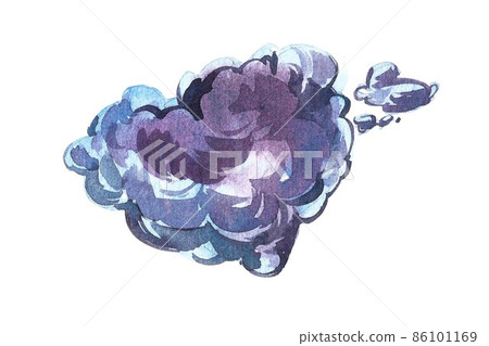 Watercolor clouds on the white background. Template for weather illustrations. Watercolor abstract modern background. 86101169