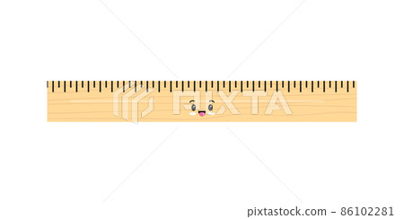 Cute wooden ruler emoji kawaii instrument icon...-插圖素材 [86102281] - PIXTA圖庫