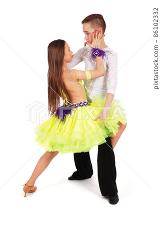Boy and girl dancing ballroom dance 86102332