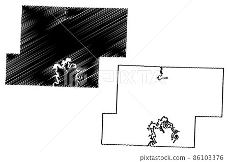 Hickory County, Missouri (U.S. county, United States of America, USA, U.S., US) map vector illustration, scribble sketch Hickory map 86103376