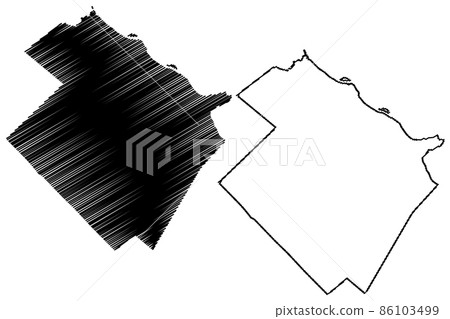 Ste. Genevieve County, Missouri (U.S. county, United States of America, USA, U.S., US) map vector illustration, scribble sketch Sainte Genevieve map 86103499