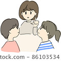 Discussion with three people 86103534