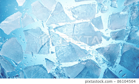 Close-up of broken ice, top shot. Close-up of broken ice, top shot. 86104504
