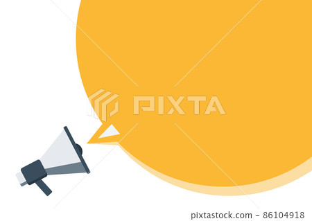 Flat Megaphone with large speech bubble Flat Megaphone with large speech bubble 86104918
