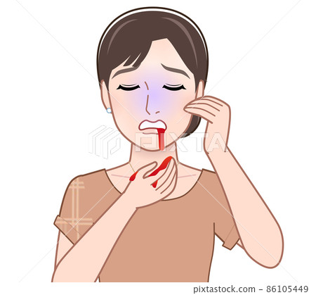 因病嘔吐的女性 86105449