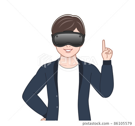 Men enjoying with VR devices 86105579