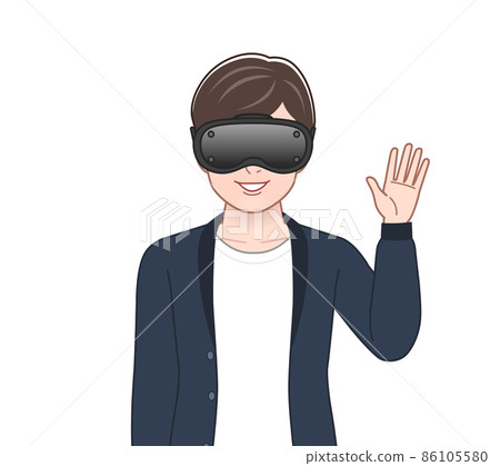 Men enjoying with VR devices 86105580