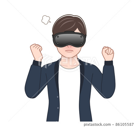 Men enjoying with VR devices 86105587