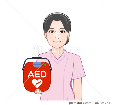 A nurse who has an AED A nurse who has an AED 86105754