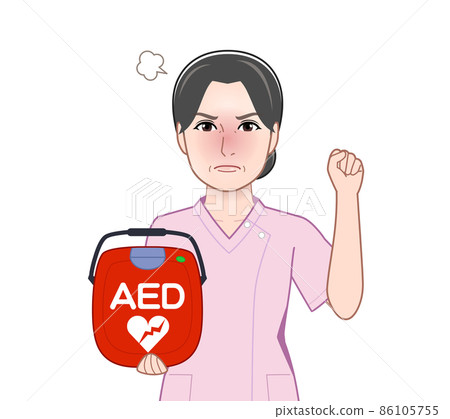 A nurse who has an AED A nurse who has an AED 86105755