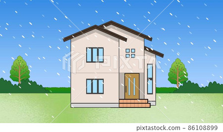 Summer weather and single-family home Summer weather and single-family home 86108899