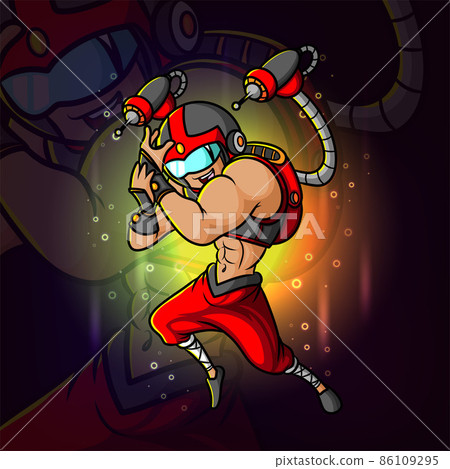 The cyborg with a new technology costume esport mascot design The cyborg with a new technology costume esport mascot design 86109295