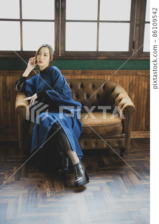 Denim kimono Japanese-Western mix coordination Denim kimono Japanese-Western mix coordination 86109542