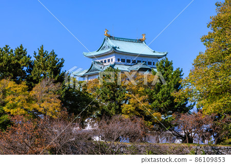 愛知縣名古屋市早晨的名古屋城 愛知縣名古屋市早晨的名古屋城 86109853