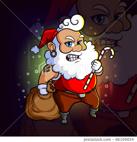 The thief santa stealing the money esport mascot design 86109854