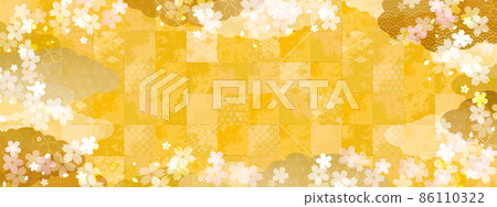 櫻花背景圖金箔 櫻花背景圖金箔 86110322